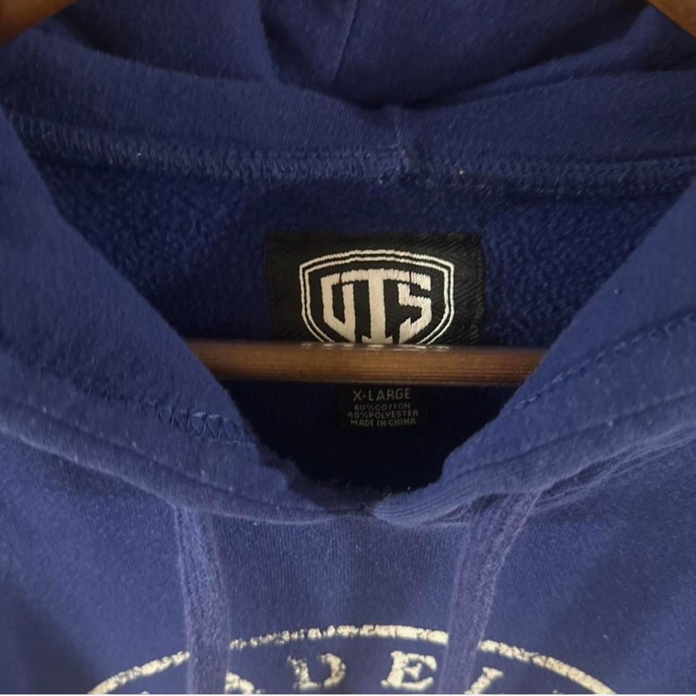 Retro NBA Philadelphia 76ers Blue Hoodie Sweatshirt Size XL - Picture 2 of 3